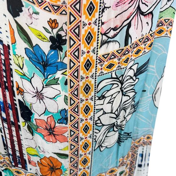 Shana Midi Tank Dress Boho Artsy Beach Patchwork Floral Sundress Sz Med - Picture 10 of 11